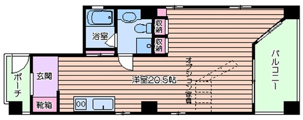 キューブコート夕陽ケ丘の物件間取画像